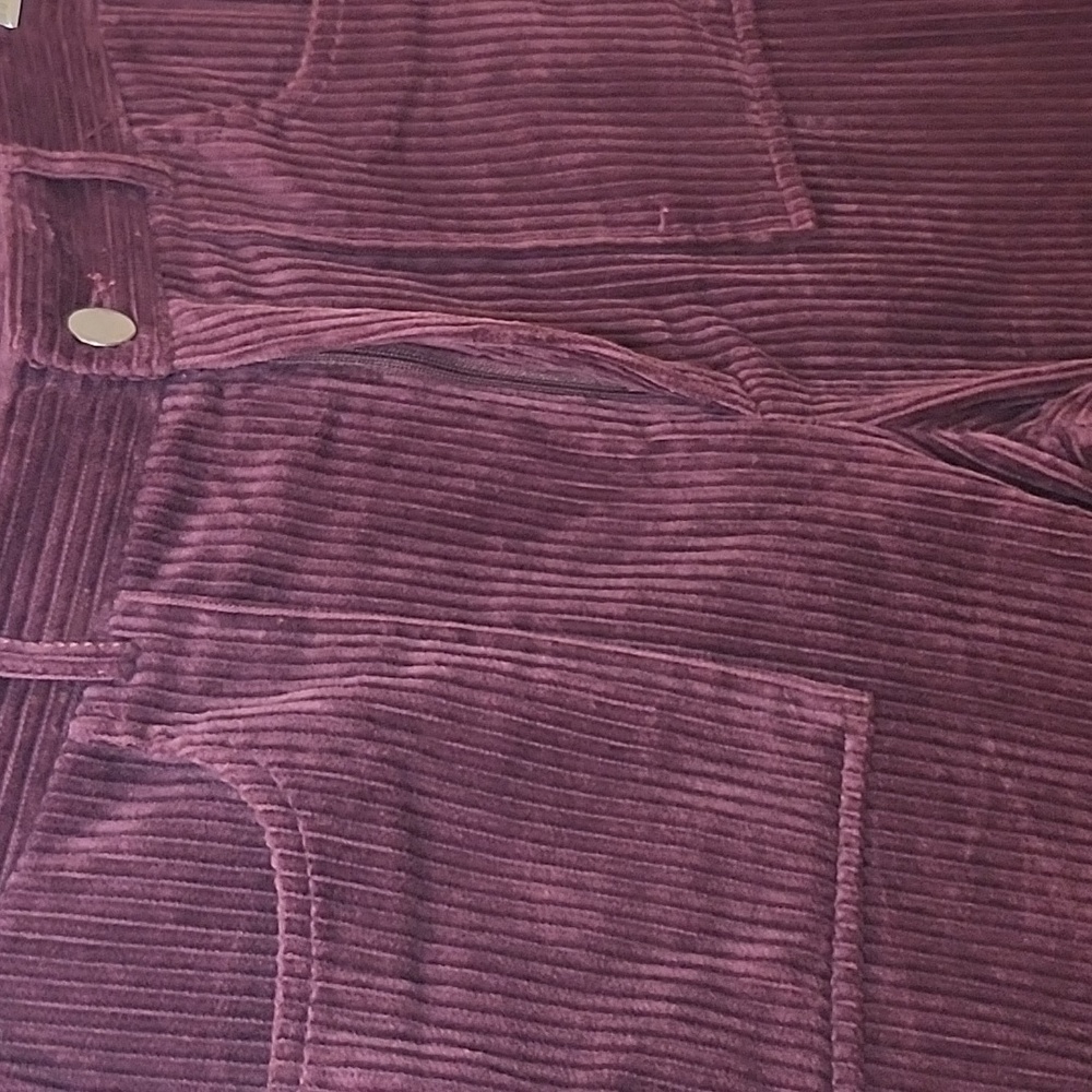 Zara Deep Purple Corduroy Straight Leg Pants Size Small - Picture 9 of 16